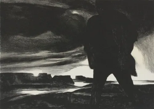 Rick-Amor-Walking-Man,-2010-lithograph-edition-of-15-50.5x71