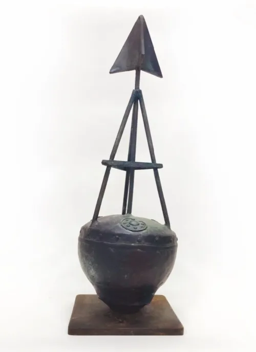 Adam Nudelman sculpture Amidst the fear of tomorrow 3 43hx14wx14d