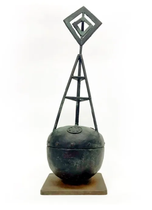 Adam Nudelman sculpture Amidst the fear of tomorrow 4 43hx14wx14d