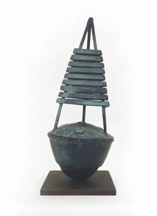 Adam Nudelman sculpture Amidst the fear of tomorrow 1 35hx14wx14d