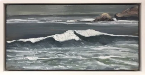 Philip Davey The Wave Oil on panel 15x30.5