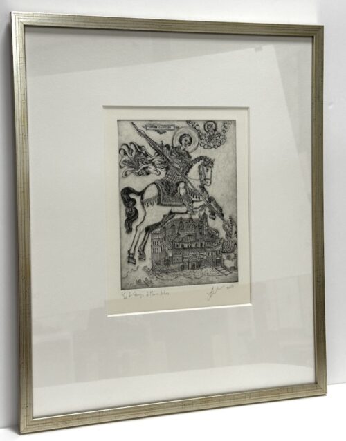 Soula Mantalvanos St George Mt Athos framed