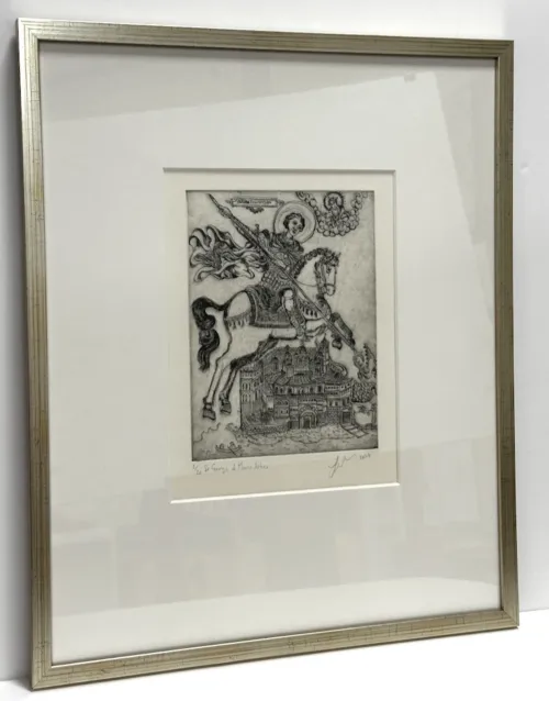 Soula Mantalvanos St George Mt Athos framed