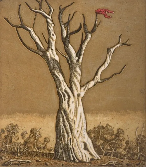 David Frazer Red Shirt III 20 x 18cm etching aquatint $500 UF $675 F