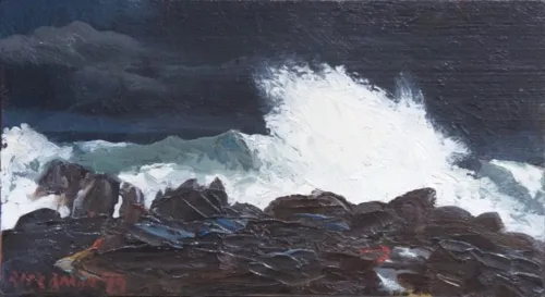 Rick Amor Stormy Sea, 2019 Oil on panel 12.5x23 $10,000