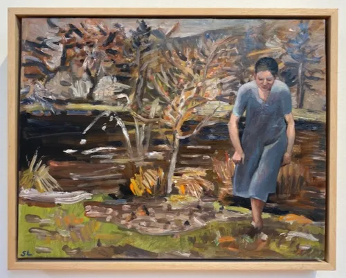 Steve Lopes Lake Figure framed