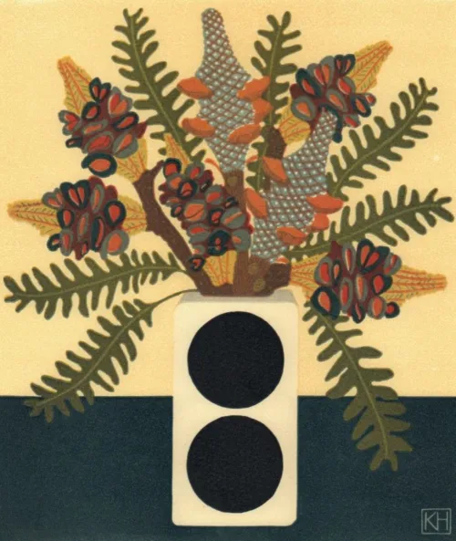 Kate Hudson Two Spot Vase & Banksias