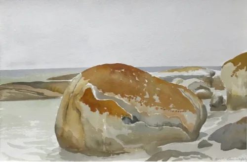 Rick Amor Rocks Flinders Watercolour 38x56