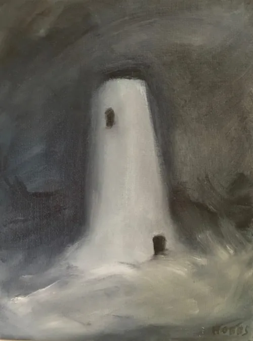 Leigh Hobbs Ghost Tower Oil on board 15x20cm $790