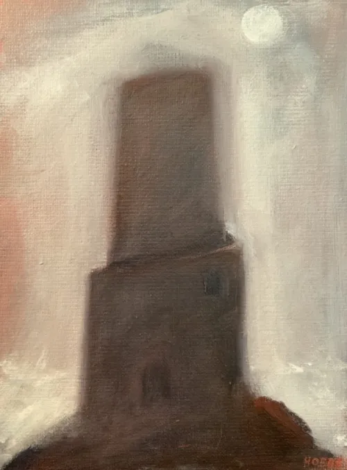 Leigh Hobbs Brown Tower Oil on board 15x20cm $790