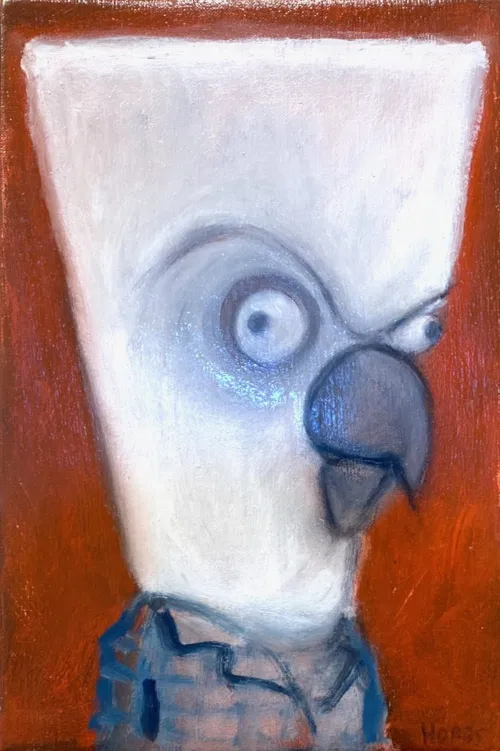 Leigh Hobbs Cocky 2 oil on linen 28 x 20cm $850