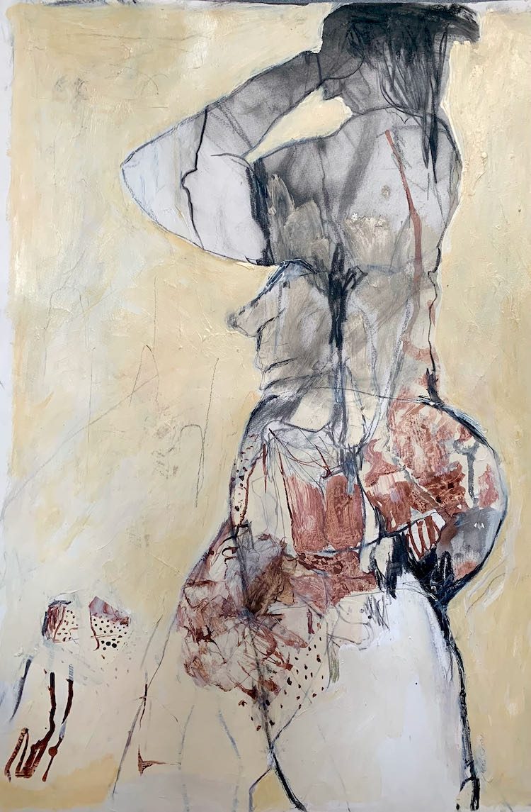 Moli Carew Another day forward 2020 Mixed media on A1 University Mixed media paper unframed)87 x 107 cm. Framed $1,600