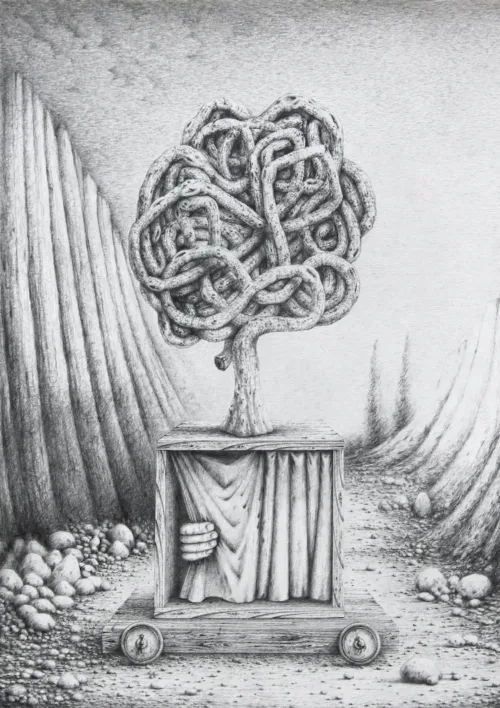 Antonio Balletta Dusk - Graphite pencil on Fabriano - 52cmx 72cm -