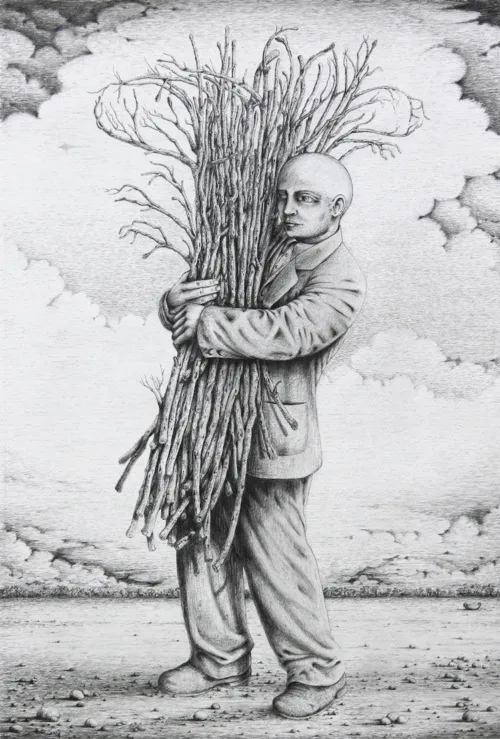 Antonio Balletta The gatherer - Graphite pencil on Fabriano - 76cm x 52cm