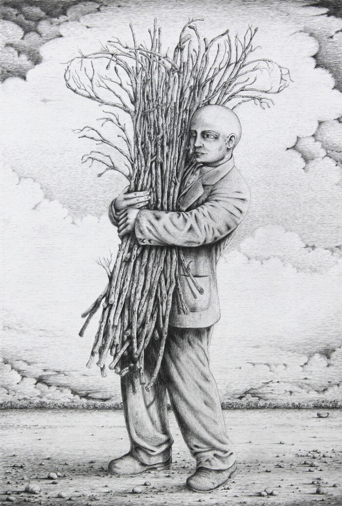 Antonio Balletta The gatherer - Graphite pencil on Fabriano - 76cm x 52cm