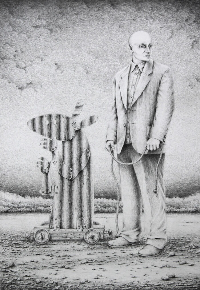 Antonio Balletta Waiting - Graphite pencil on Fabriano - 98cm x 68cm -