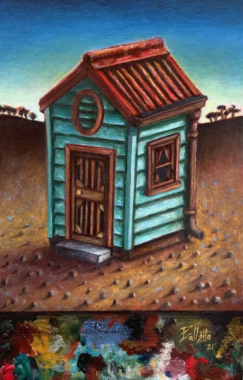 Antonio Balletta Trusting place - Oil on panel - 11cmx18cm -