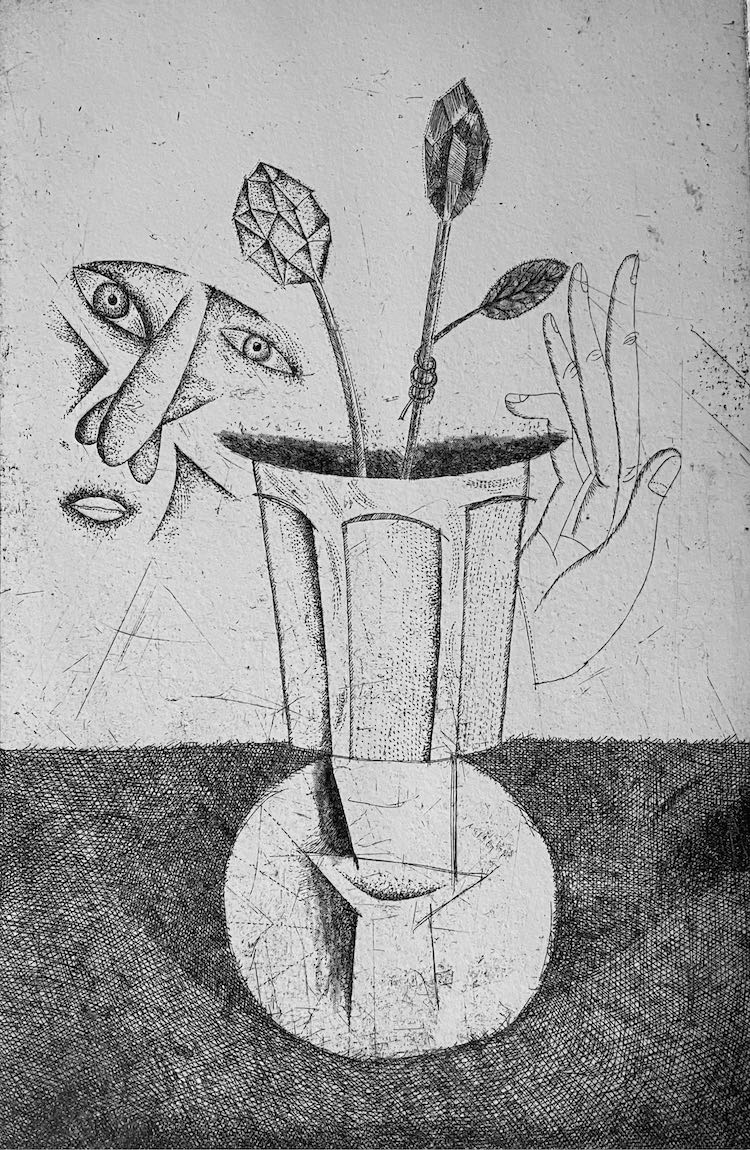 Jiri Tibor Novak with a flower