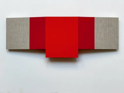 Louise Blyton Red work On a Day Like This Acrylic on linen H24cm x W67cm 2021 $2,700 -2