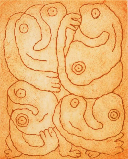 Michael Leunig Sweet Mischief engraving 22.5 x 18.5cm