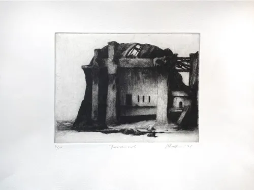 Rick Amor Terminal 22x29 Drypoint 2-10 $4,000