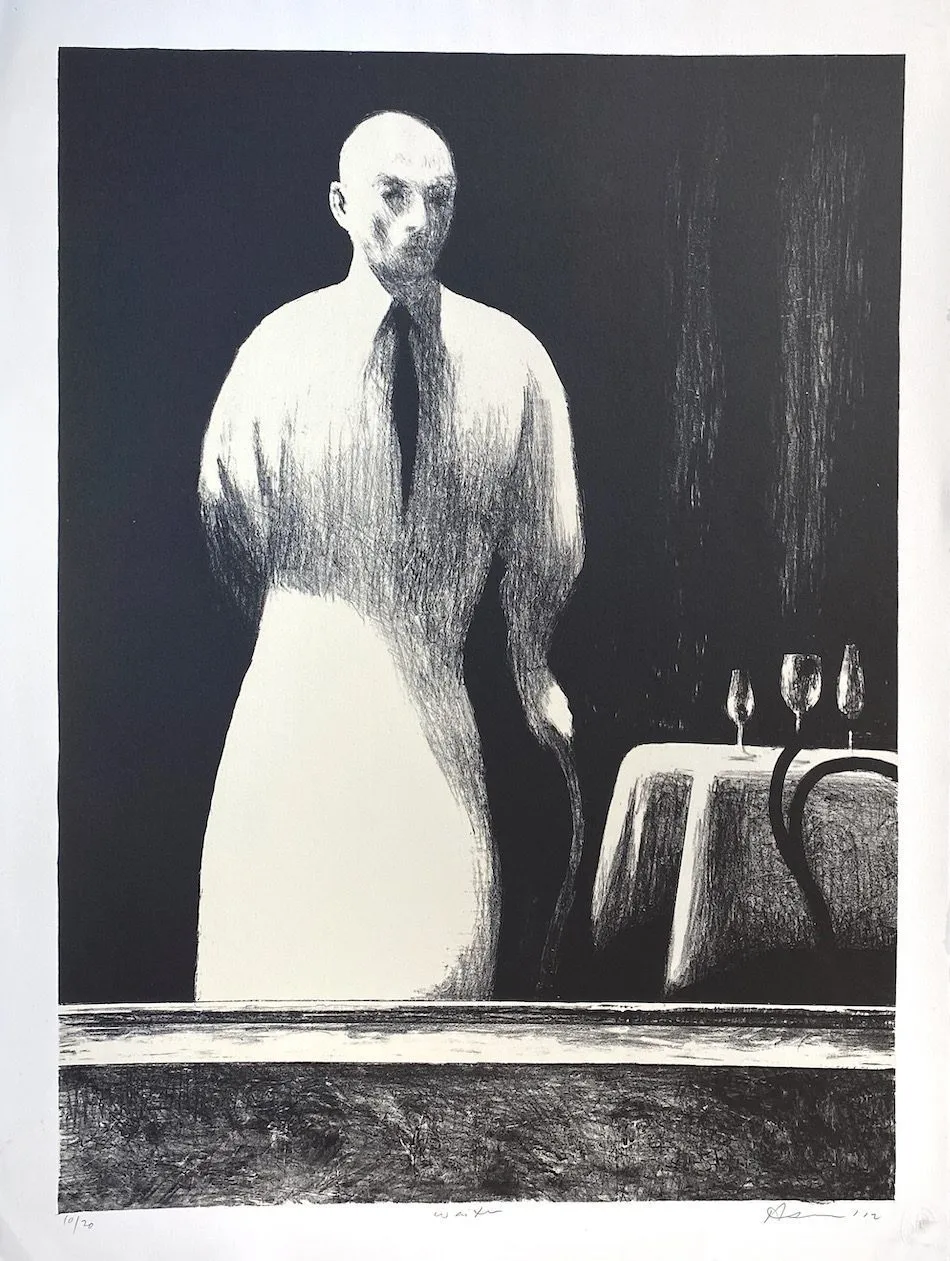 Rick Amor Waiter 72×51 Lithograph 10-20 $4,500 Rick Amor Waiter 72x51 Lithograph 10-20 $4,500