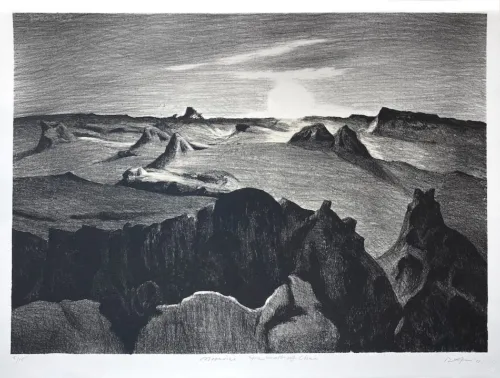 Rick Amor Moonrise The Wall of China 51x72 Lithograph 8-15 $4,500