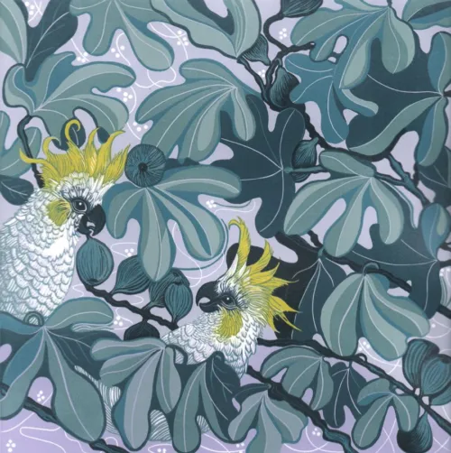 Scott,Gwen_Cheeky_cockies,reduction linocut,2021 $400 (1)