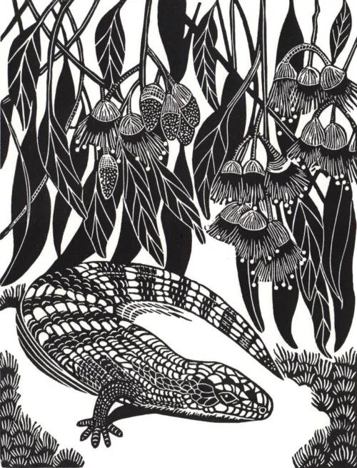 Gwen Scott Bluey linocut 2020 26.5x 19cm