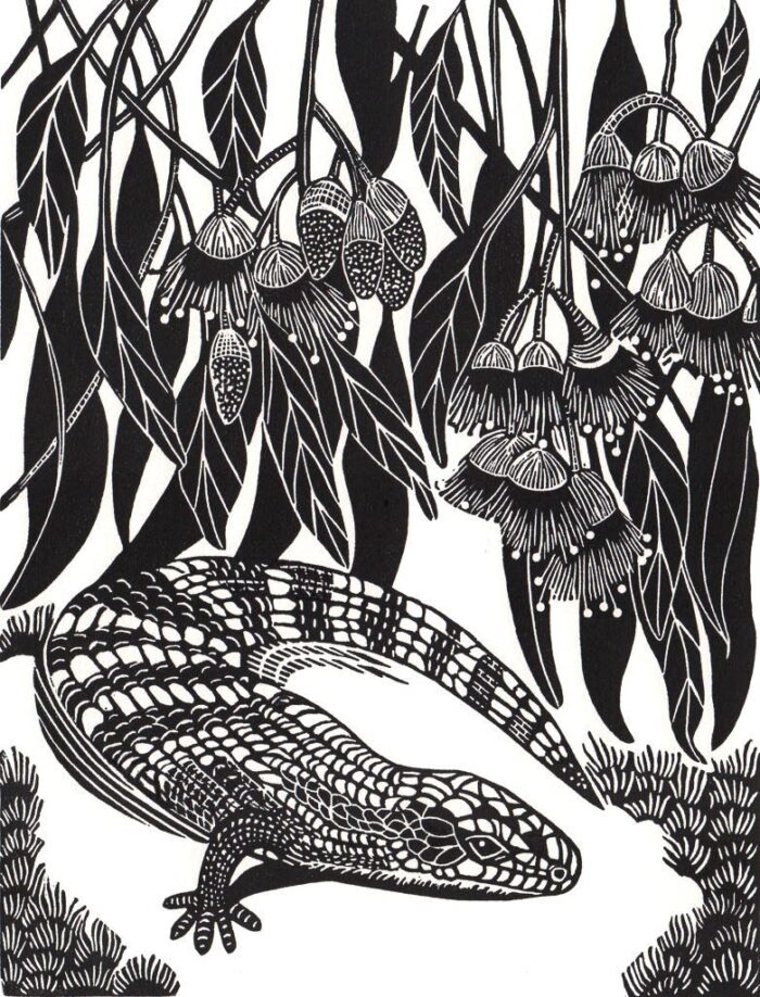 Gwen Scott Bluey linocut 2020 26.5x 19cm