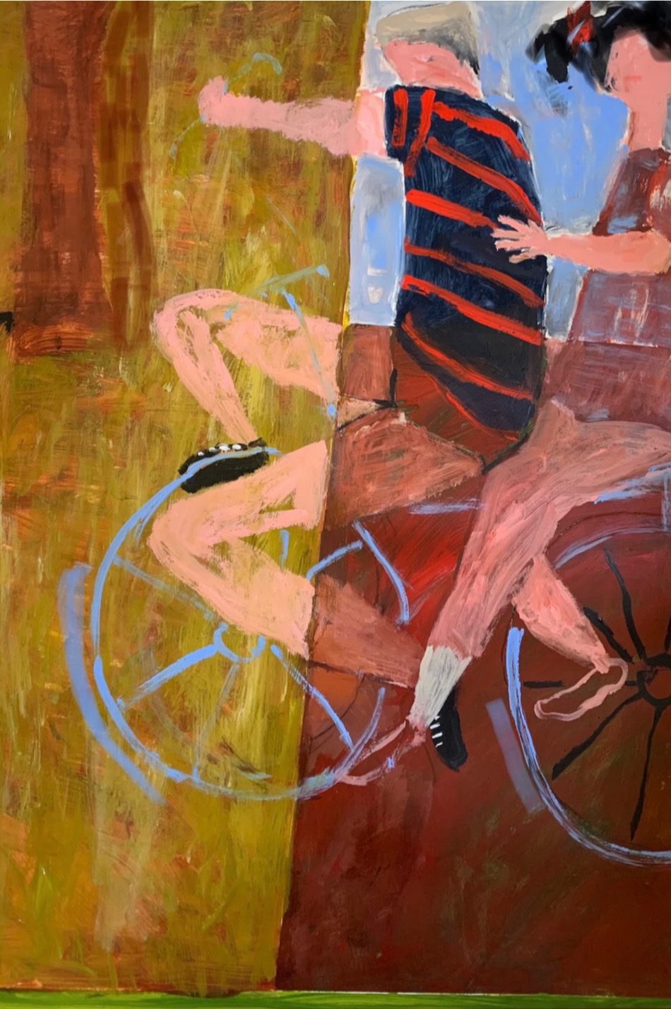 Moli Carew ‘Wheels’ mixed media paper 72x47cm f $1600
