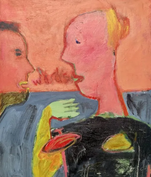 Moli Carew ‘Words’ acrylic on canvas 61 x 51 cm Framed $1500