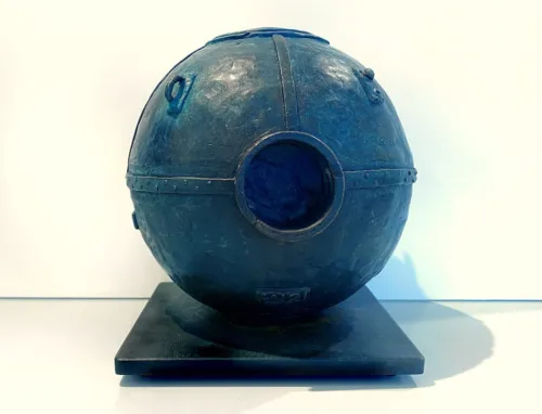 Adam Nudelman Is leaving the only way H 230 x W 215 x D 215 cast bronze edition 1 of 5 2021 $6900jpg