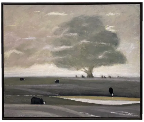 Philip Davey Winter in Violet and Grey Oil on linen 89x95 $7,000 framed