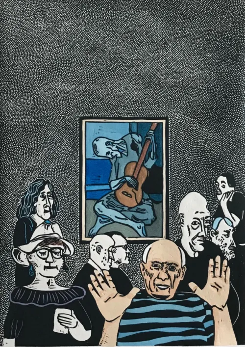 Sue Poggioli The Old Guitar player 29.5 x 42mm ed 11