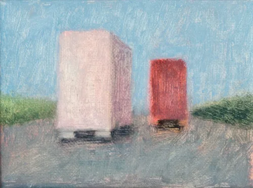 Jim Pavlidis Two_Trucks 15 x 20cm (framed) $950