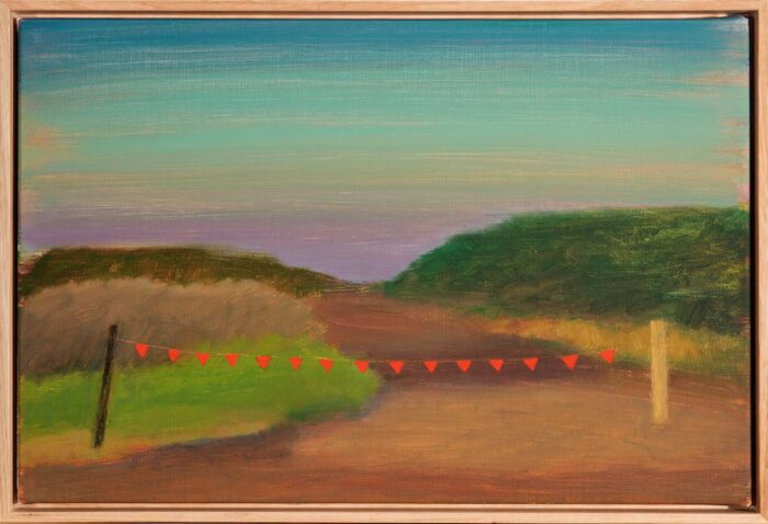 Jim Pavlidis Lake_Road_Connewarre oil on linen 41 x 61cm (1)