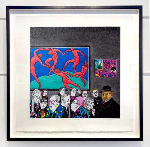 Sue Poggioli Homage Matisse 2022 Hand Coloured Linocut 60 cm x 60 cm f
