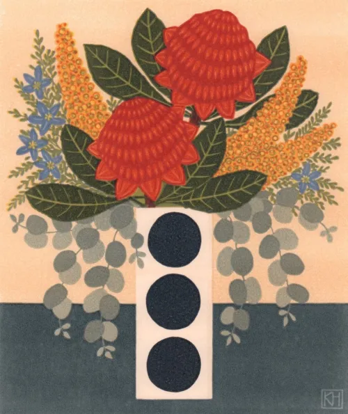 Kate Hudson Silky Oak & Waratah Ed 35 $475 26 x 22cm