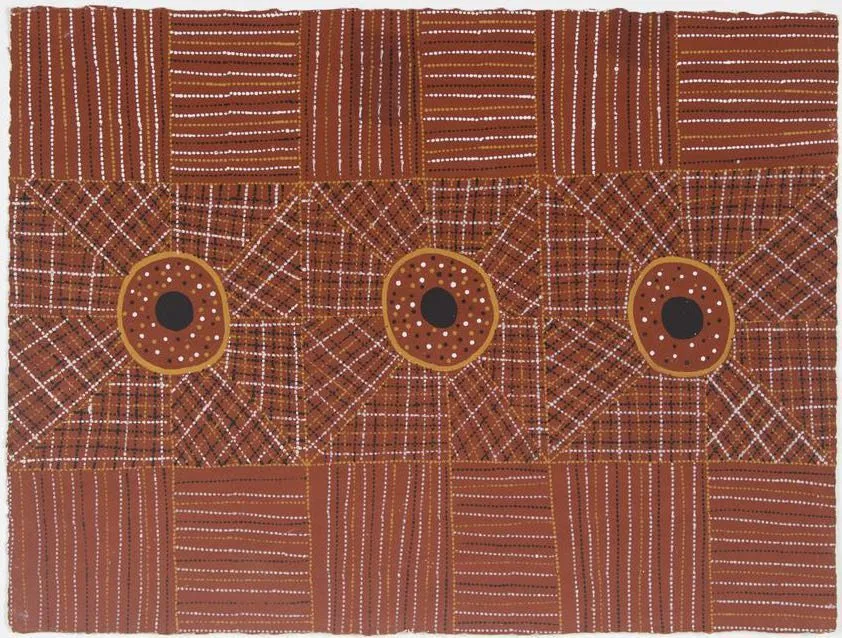 Pauletta Kerinaiua Kulama (2) ochres on paper 56 x 76cm $600