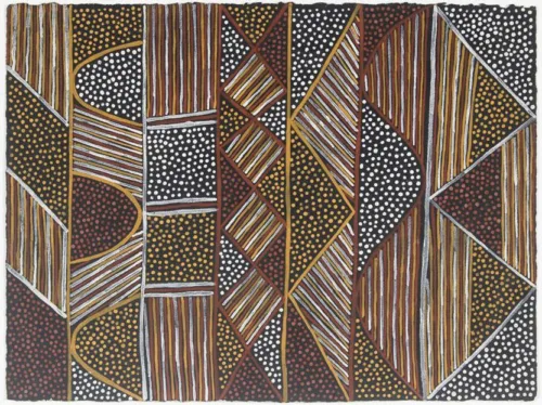 Kenny Brown Pumpuni Jilamara ochres on paper 56 x 76cm $600