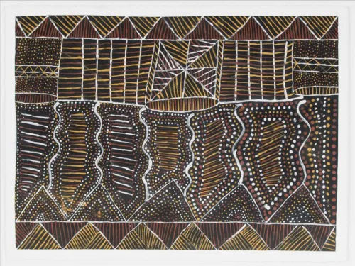 Mary Elizabeth Moreen Jilamara (2) ochres on paper 56 x 76cm $400