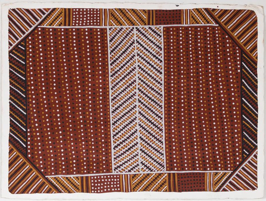 Josepha Warlapinni Jilamara ochre on paper 56 x 76cm $450