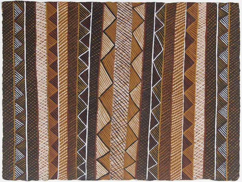 Jacinta Lorenzo Jilamara ochres on paper 56 x 76cm $500