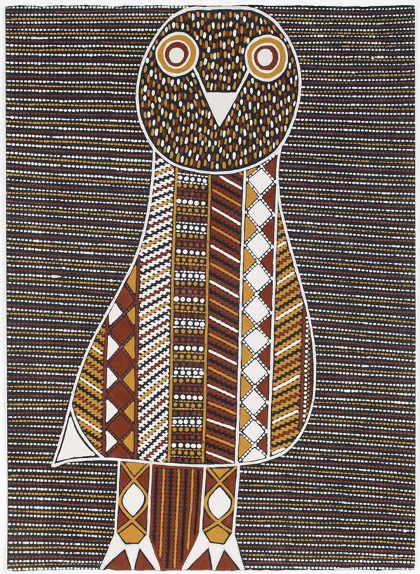 Janice Pungautiji Murray Tjurukukuni (Owl) (2) ochres on paper 76 x 56cm $1250