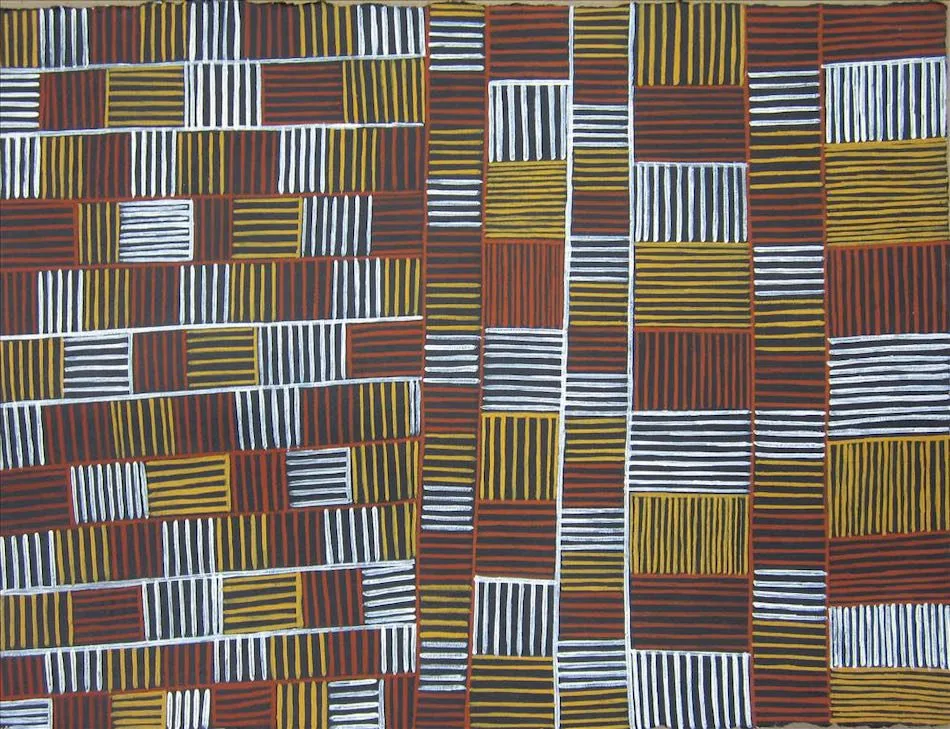 Flossie Black Jilamara ochres on paper 56 x 76cm $400