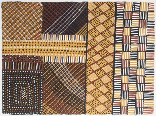 Dymphna Kerinauia Jilamara ochres on paper 56 x 76cm $600