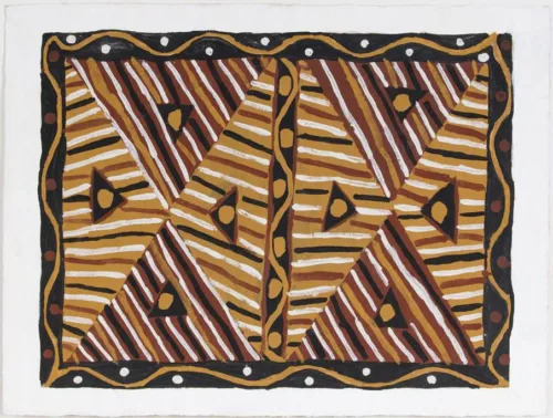 Delilah Freddy Puruntatameri Jilamara ochres on paper 56 x 76 cm $400