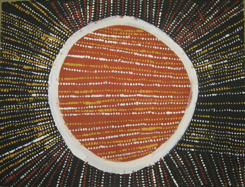 Conrad Kamilowra Tipungwuti Kulama ochres on paper 56 x 76cm $1100