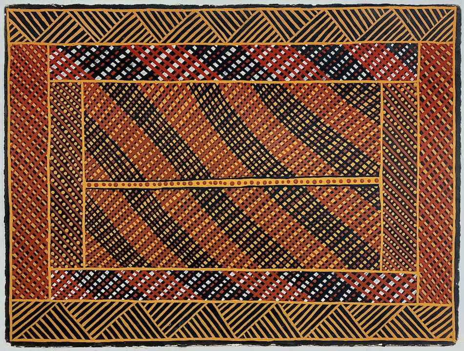 Raymond Bush Jilamara (4) ochres on paper 56 x 76cm $500 (2)